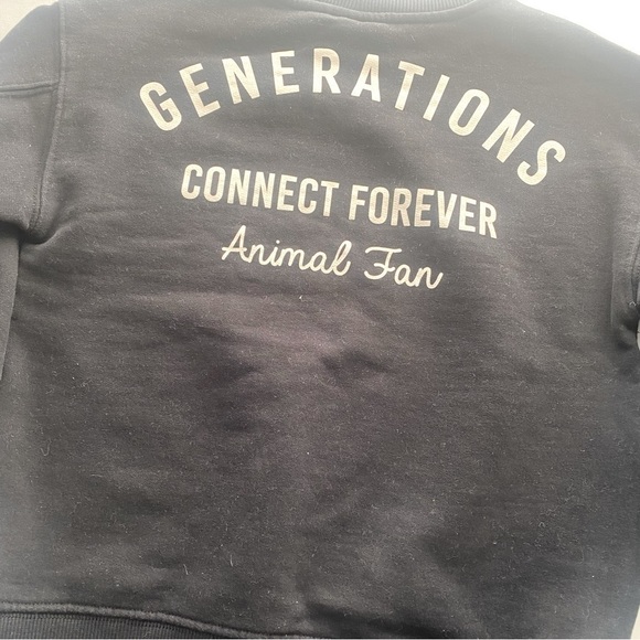 Zara Toddler Sweatshirt “Generations Connect Forever” Animal Fan Black 3-4 years - Picture 5 of 6